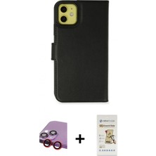 Marsilyan™- iPhone 13 Mini Kılıf Siluet Işık Serisi - Siyah Mat Seramik Nano Ekran Koruyucu + Raze Metal Kamera Lens - Kı