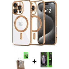 Marsilyan™- iPhone 16 Pro Max Kılıf Nova Işık Özel Seri - Şeffaf 360 Full Body Arka Koruyucu + Raze Metal Kamera Lens - Cltm