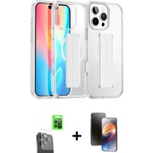 Marsilyan™- iPhone 16 Pro Max Kılıf Nova Işık Koleksiyonu - Siyah 3D Antistatik Mat Seramik Nano Ekran Koruyucu + Raze Metal Kamera Lens - Sh