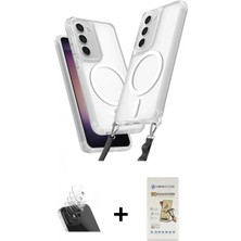 Marsilyan™- Galaxy S23 Plus Kılıf Atlas Doku Koleksiyonu - Siyah Mat Seramik Nano Ekran Koruyucu + Şeffaf Kamera Lens Koruma Cam