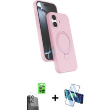 Marsilyan™- iPhone 16 Kılıf Iz Işık Koleksiyonu - Siyah 3D Antistatik Seramik Nano Ekran Koruyucu + Raze Metal Kamera Lens - Sh