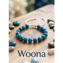 Woona Apatit Taşı Doğal Taş & Odaklanma ve Içsel Motivasyon Ayarlanabilir El Yapımı Özel Tasarım Unisex Bileklik