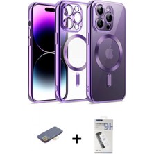 Marsilyan™- iPhone 12 Pro Kılıf Nova Işık Özel Seri - Şeffaf Uv Polymer Nano Ekran Koruyucu + Renkli Kamera Lens Koruma Cam - Sı