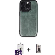 Marsilyan™- iPhone 16 Pro Max Kılıf Zirve Yansıma Serisi - Siyah Bilvis Hayalet Cam Ekran Koruyucu + Bilvis Titan Kamera Lens - Sh
