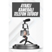 Renas Store Telefon Tutucu Mikrofonlu Işıklı Youtuber Video Kayıt