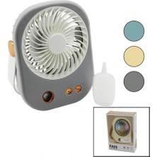 Renas Store Su Spreyli̇ USB Mi̇ni̇ Fan 15.5X12CM Masa Üstü USB Şarjli 2in1 Kulp=taşima - Duruş 3 Kademe Hiz Bjj-56