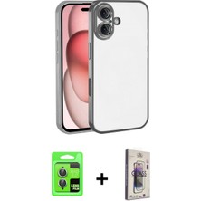 Marsilyan™- iPhone 17 Kılıf Vadi Minimal - Siyah Bilvis 3D Cam Ekran Koruyucu + Raze Metal Kamera Lens - Akyl