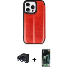 Marsilyan™- iPhone 15 Pro Max Kılıf Zirve Yansıma Serisi - Siyah 360 Mat Full Body Arka Koruyucu + Raze Metal Kamera Lens - Lt
