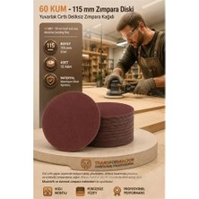 Renas Store 12 Adet 60 Kum Yuvarlak Cırtlı Zımpara Diski 115 mm Deliksiz Zımpara Kağıdı 723215