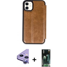Marsilyan™- iPhone 11 Kılıf Zirve Yansıma Serisi - Siyah 360 Mat Full Body Arka Koruyucu + Raze Metal Kamera Lens - Mr