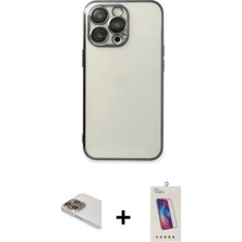 Marsilyan™- iPhone 13 Pro Max Kılıf Vadi Minimal - Siyah Joko 5d Cam + Pers Alüminyum Kamera Lens - Gd