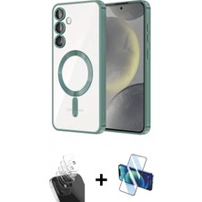 Marsilyan™- Galaxy A15 4g Kılıf Nova Işık Özel Seri - Siyah 3D Antistatik Cam Ekran Koruyucu + Kamera Lens Koruma Cam - Sf
