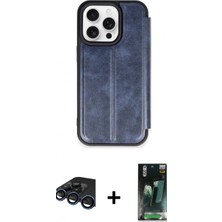 Marsilyan™- iPhone 15 Pro Max Kılıf Zirve Yansıma Serisi - Siyah 360 Mat Full Body Arka Koruyucu + Raze Metal Kamera Lens - Lt