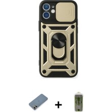 Marsilyan™- iPhone 12 Kılıf Ahenk Klasik - Siyah Joko Magic 5d Hayalet Cam + Metal Kamera Lens Koruma Cam - Gd