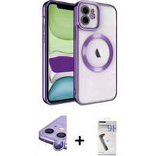 Marsilyan™- iPhone 11 Kılıf Nova Işık Özel Seri - Şeffaf Uv Polymer Nano Ekran Koruyucu + Raze Metal Kamera Lens - Mr