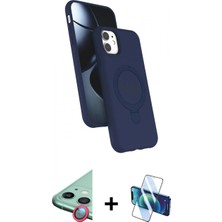 Marsilyan™- iPhone 11 Kılıf Iz Işık Koleksiyonu - Siyah 3D Antistatik Seramik Nano Ekran Koruyucu + Raze Metal Kamera Lens - Kı