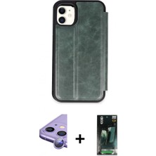 Marsilyan™- iPhone 11 Kılıf Zirve Yansıma Serisi - Siyah 360 Mat Full Body Arka Koruyucu + Raze Metal Kamera Lens - Mr