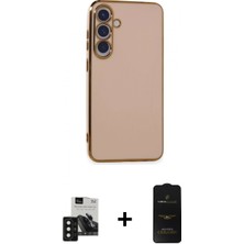 Marsilyan™- Galaxy S24 Kılıf Yankı Serisi - Siyah 6d Antistatik Mat Seramik Hayalet Nano Ekran Koruyucu + Pvd Metal Kamera Lens - Sh