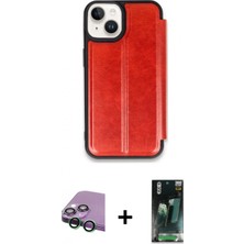 Marsilyan™- iPhone 15 Kılıf Zirve Yansıma Serisi - Siyah 360 Mat Full Body Arka Koruyucu + Raze Metal Kamera Lens - Yl