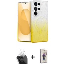 Marsilyan™- Galaxy S24 Ultra Kılıf Eksen Minimal Özel Seri - Siyah Bilvis 3D Cam Ekran Koruyucu + Kamera Lens Koruma Cam - Sf