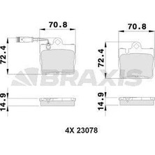 Braxis Fren Balatası Arka S-Class W220 9805 C215 9906
