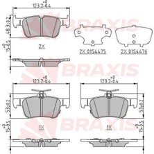 Braxis Arka Fren Balatası Focus Dızel - Benzınlı 18 Mondeo 1.0 . 1.5. 1.5 Tdcı. 1.6 Tdcı 14 Honda Cıvıc 2