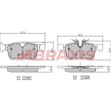 Braxis Arka Fren Balatası Takımı  Volvo S90 Iı (234) 2.0 D3 16 V90 Iı (235, 236) 2.0 16 S60 Iıı 20 V60 1