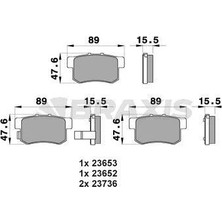 Braxis Arka Fren Balatası Honda Cıvıc 0113 Fd6 Fb7 / Cr-V 0307 / Accord 9808 / Frv 04