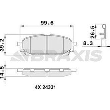 Braxis Arka Fren Balatası Subaru Impreza 00-07 Forester Sg 03-08