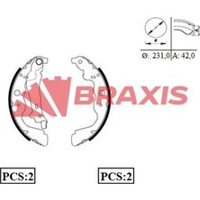 Braxis Arka Fren Balatası Pabuc Kangoo Iıı Captur Clıo Iv Duster Dokker Lodgy Sandero Iı Logan Mcv Mıcra No