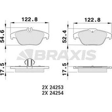 Braxis Fren Balatası Arka X204 0815 W204 0714 S204 0714 C207 1116 A207 1016