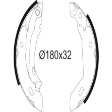 Valeo Arka Fren Balatası Pabuclu Xsara P306 Xud9 Dw8 (1,9 8V) Olcu: (180 * 30) / (97 00)