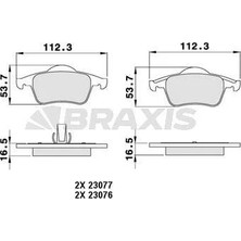 Braxis Arka Fren Balatası S60 0010 S70 9700 S80 98 V70 9707 XC70 00