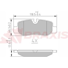 Braxis Fren Balatası Arka V-Class W447 14 Vıto W447 14