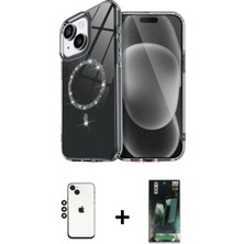 Marsilyan™- iPhone 14 Kılıf Kıvılcım Form Prime - Şeffaf 360 Full Body Arka Koruyucu + Shine Kamera Lens - Sh