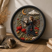 Defka Kabartma Desenli 3D Görünümlü 2d Soyut Desenli Duvar Saati