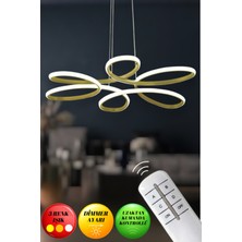 UltraMint Modern Ultra Süper Işık Ledli Avize, 3 Renk Kumandalı, Eskitme Kasa