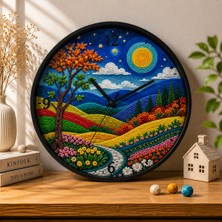 Defka Kabartma Desenli 3D Görünümlü 2d Soyut Desenli Duvar Saati