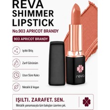 Reva Shimmer Lipstick Apricot Brandy No:903 Işıltılı Parlak Vegan Temiz Ruj