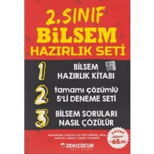 Zeki Çocuk Eğitici Kitaplar 2. Sınıf Bilsem Hazırlık Seti 3 Kitap Sınav Bilgisi ile Tamamı Çözümlü