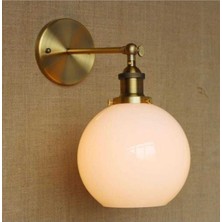 UltraMint Rustik Vintage Eskitme Opal Camlı Duvar Aplik Okuma Lambası