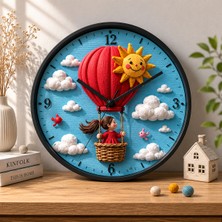 Defka Kabartma Desenli 3D Görünümlü 2d Soyut Desenli Duvar Saati