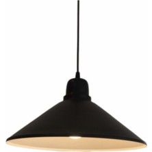 UltraMint Retro Metal Sarkıt Avize, Siyah Dış, Beyaz Iç, 38 Cm, Şık ve Modern Tasarım