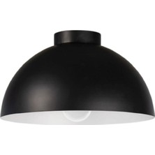 UltraMint 40 cm Siyah Metal Tavan Avize, Beyaz Iç Detay, Modern ve Şık Tasarım