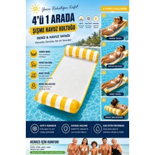 Bigstoy Sarı Hava Yastıklı Fileli Şişme Deniz Yatağı 69 x 183 cm Dayanıklı PVC Malzeme ile
