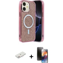 Pileli Store Pilelistore™ iPhone 11 Kılıf Eksen Çizgi - Siyah 3D Antistatik Mat Seramik Nano Ekran Koruyucu + Renkli Kamera Lens Koruma Cam - Pe