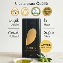 Ayolis Premium Gurme Ayvalık Zeytinyağı 5 Lt Ödüllü Yüksek Polifenollü Erken Hasat Soğuk Sıkım Natürel Sızma Zeytinyağı