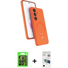 Marsilyan™- Galaxy S26 Plus Kılıf Iz Işık Koleksiyonu - Siyah 3D Antistatik Seramik Nano Ekran Koruyucu + Raze Metal Kamera Lens - Sh