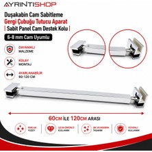 AYRINTISHOP Ayrıntıshop Duşakabin Cam Kabin Teleskopik Cam Gergi Çubuğu Sabit Panel Cam Destek Kolu 60-120 cm