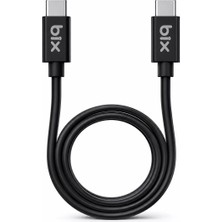 Bix BX-UC02C 60W Type-C To Type-C Hızlı Şarj ve Data Kablosu 1 Metre Siyah